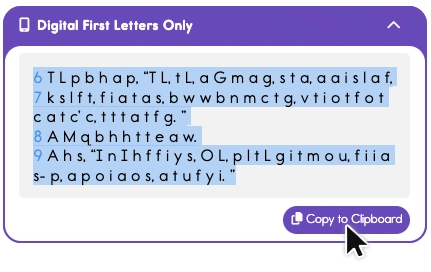 Digital First Letters Only