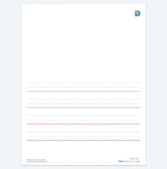 Half Blank Page Print Tracing